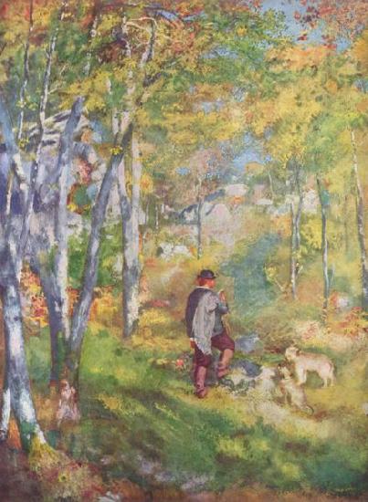 Pierre-Auguste Renoir Jules le Caur et ses chiens dans la foret de Fontainebleau China oil painting art